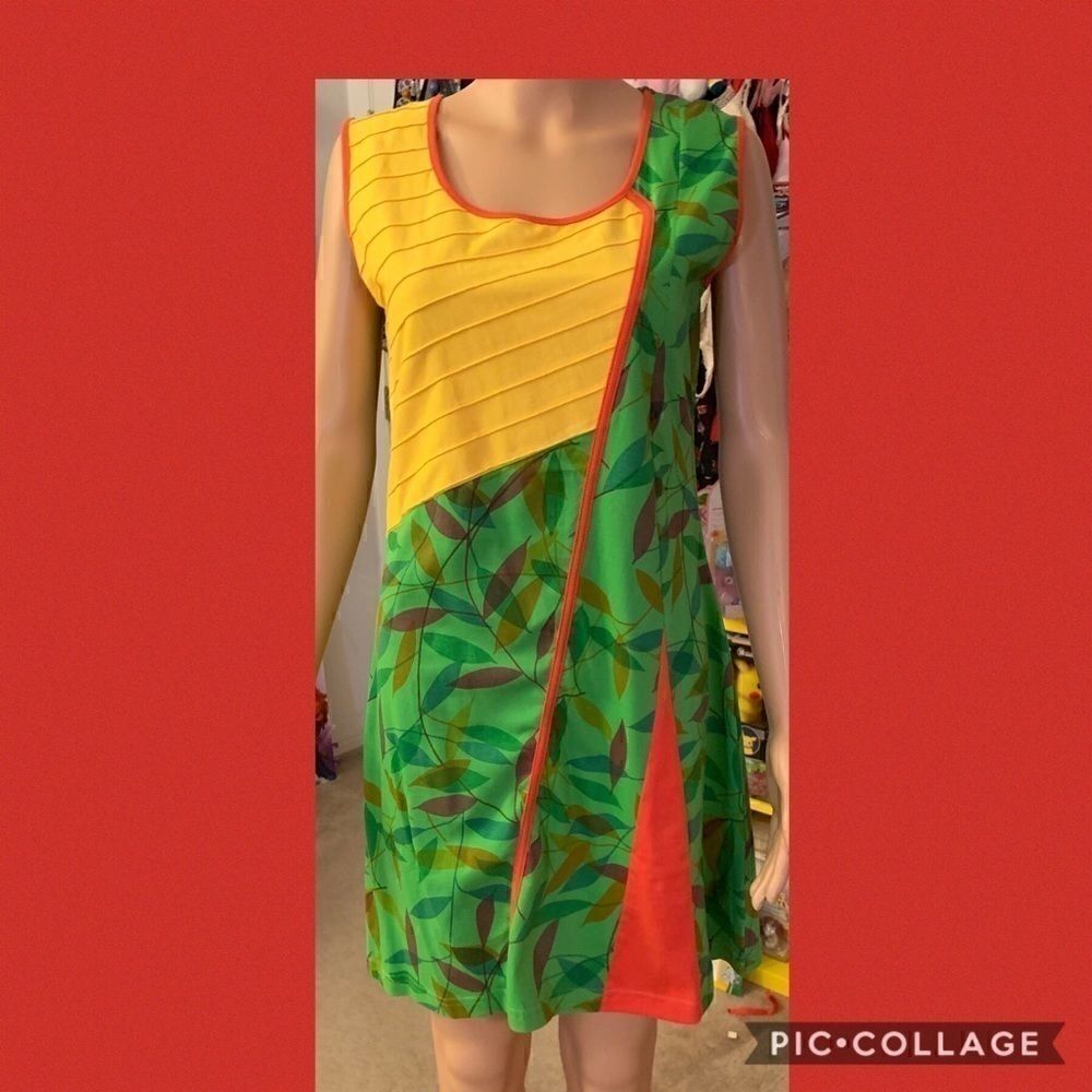 H.H.G. Mixed Pattern Sleeveless Cotton Shift Lrg.